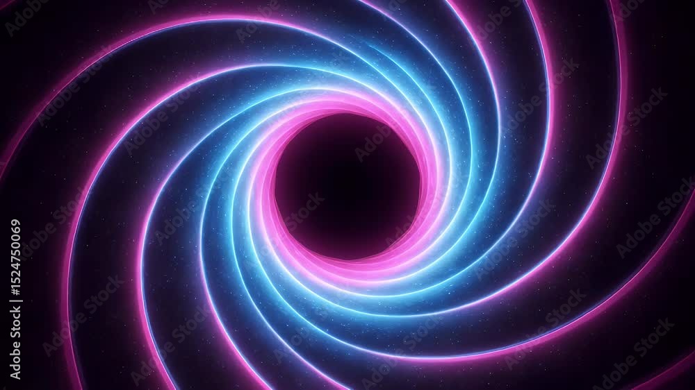 Abstract swirling vortex tunnel of vibrant neon pink and blue light Abstract swirling vortex tunnel of vibrant neon pink and blue light