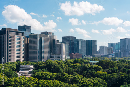 都心から望む大手町・丸の内の都市景観