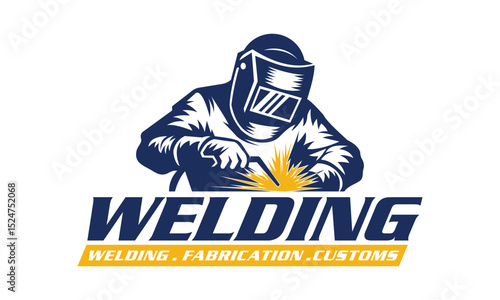 welder logo design vector template