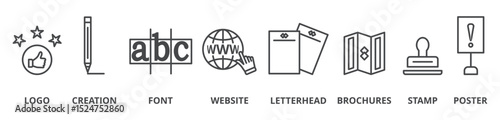 Banner of corporate design and corporate identity concept vector illustration