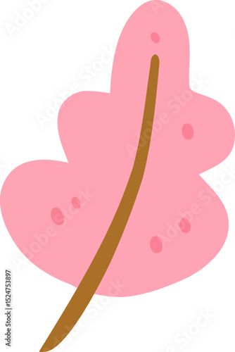 Cute Vine Branch Illustration, Kawaii Leafy Plant Clipart
