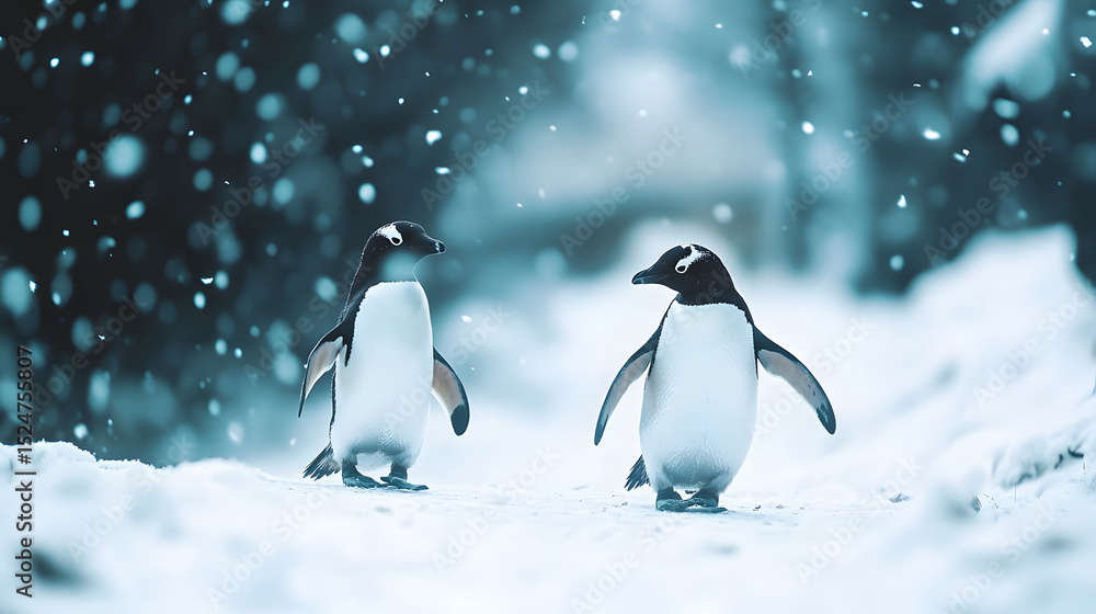 Obraz premium Penguins in Snow