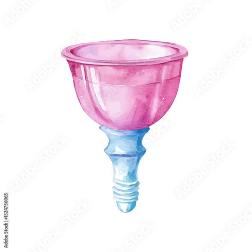 Menstrual Cup, watercolor painting vector, high quality, isolated on a white background.