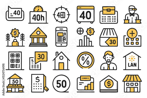 Editable loan interest rate outline icon isolated on transparent background