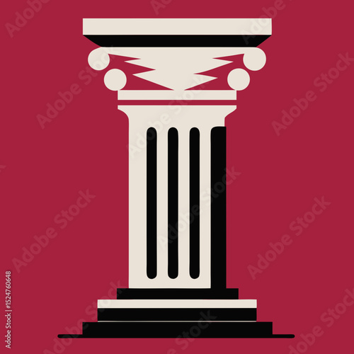 Cracked but standing stoic column icon vector illustration