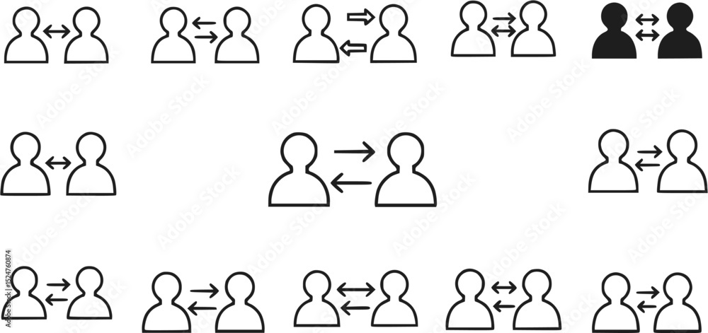 Fototapeta premium Diverse Communication Network Illustration with Arrows