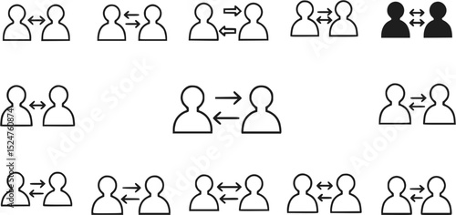 Diverse Communication Network Illustration with Arrows