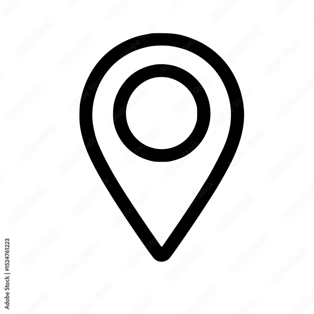 Clean Line Art Location Pin Icon – Modern GPS Symbol for Maps, Navigation, and Web Interfaces Clean Line Art Location Pin Icon – Modern GPS Symbol for Maps, Navigation, and Web Interfaces