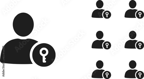 User Icon with Key - Security and Access Concept