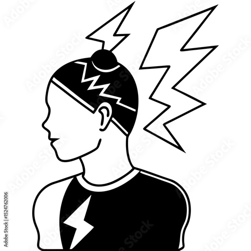Lightning intuition spark icon vector illustration