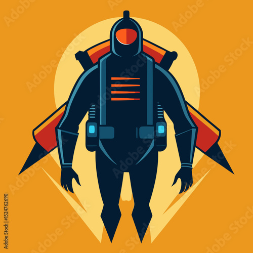 Futuristic jetpack silhouette icon vector illustration