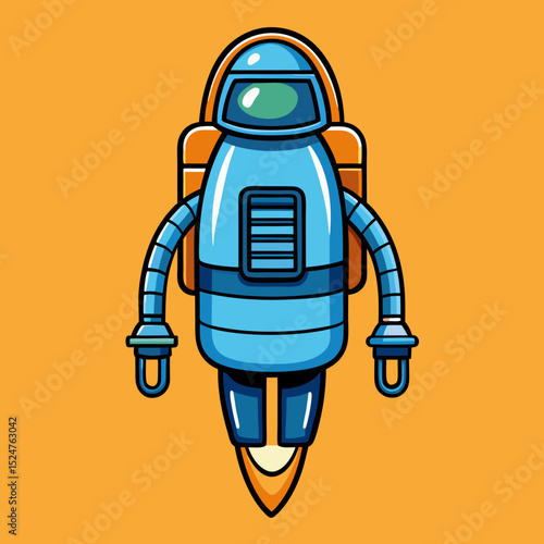 Futuristic jetpack silhouette icon vector illustration