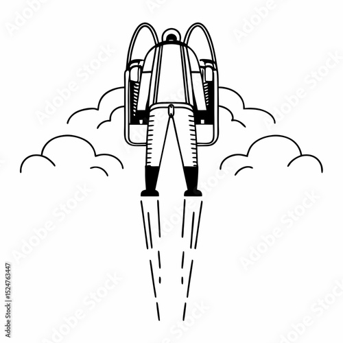 Futuristic jetpack silhouette vector icon illustration