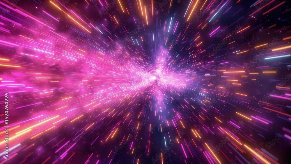 Fototapeta premium Abstract Pink Light Streak in Outer Space