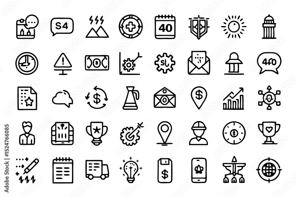 Fototapeta premium Editable stroke outline strategy icon design isolated on transparent background