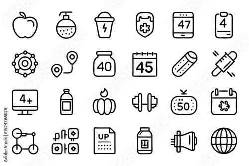 Sport supplements and fitness nutrition design element isolated on transparent background