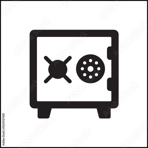 Safe silhouette icon in vector style