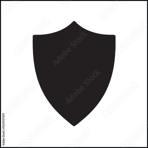 Shield vector flat black silhouette