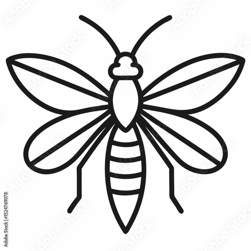 Mayfly outline icon on white background