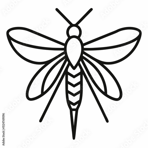 Mayfly outline icon on white background