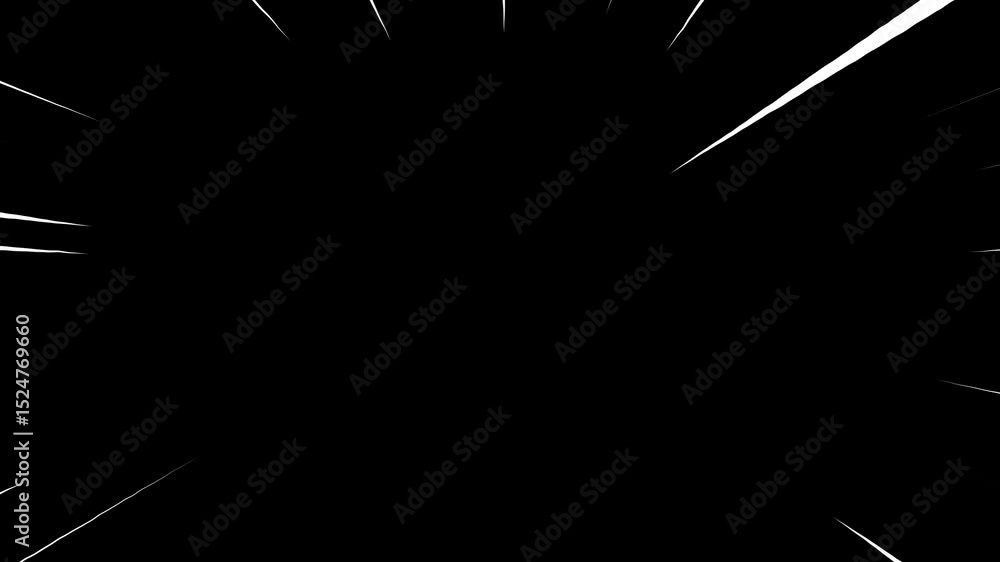 Black and white comic speed line, Japanese anime,