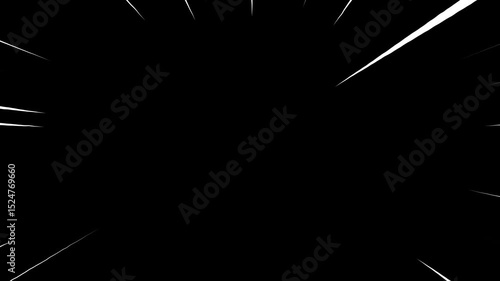Black and white comic speed line, Japanese anime,