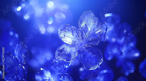 Unique and artistic ice flower formed from frozen water creating an intriguing winter sculpture.