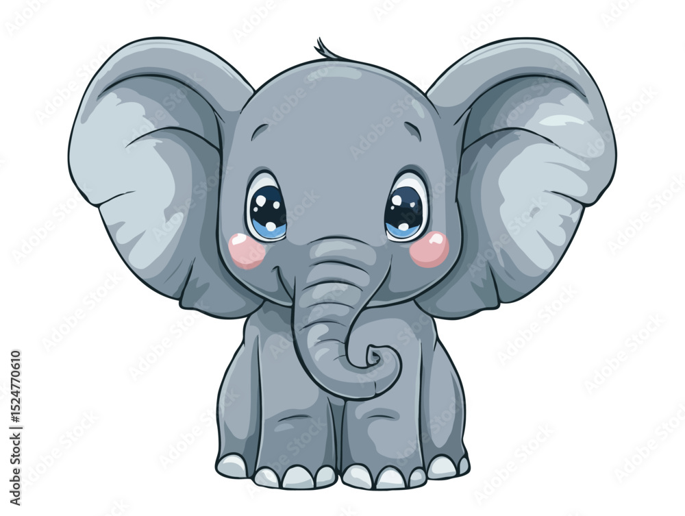 Fototapeta premium Elephant cartoon character