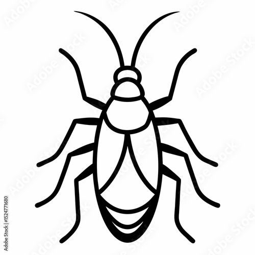 Cockroach outline icon on white background