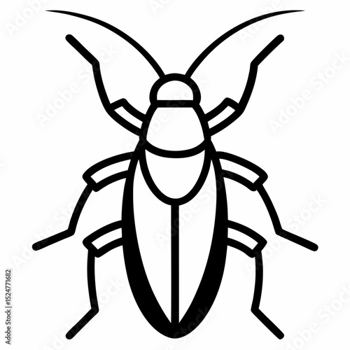 Cockroach outline icon on white background
