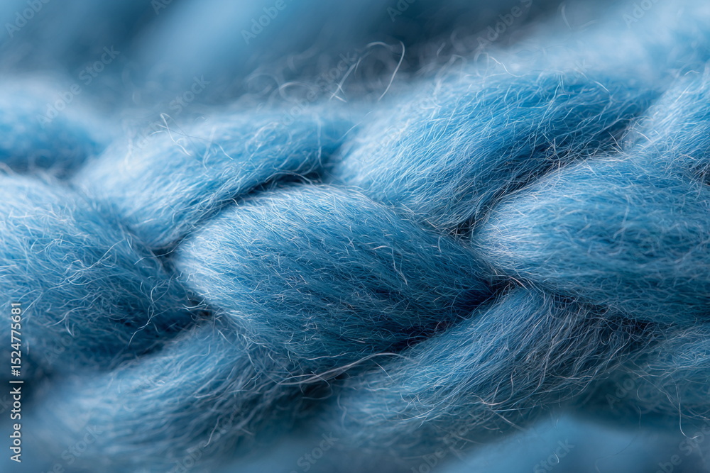 Fototapeta premium Chunky yarn braid with a soft matte texture and subtle twists, conveying warmth and coziness. Ideal for eco-friendly branding, knitting promotions, and textile-themed visuals.