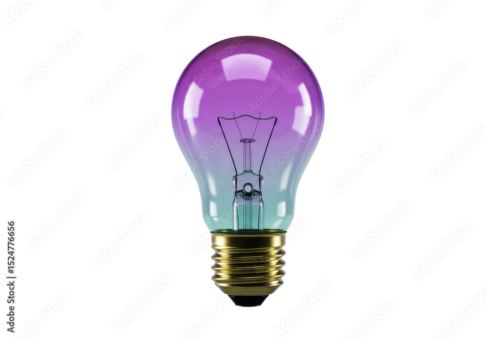 Fototapeta premium Isolated Light Bulb with Iridescent Rainbow Glow