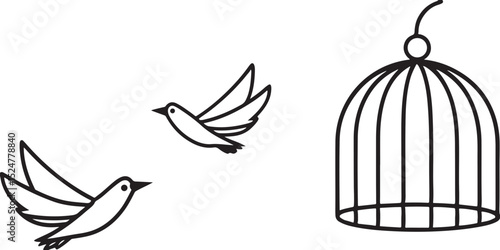 Peace dove in a cage vector illustration symbol of lost freedom