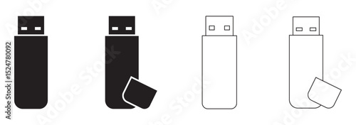 Universal USB Icons  Connect with Ease .  usb flash drive vector icon. Usb icon set .  Illustrator  