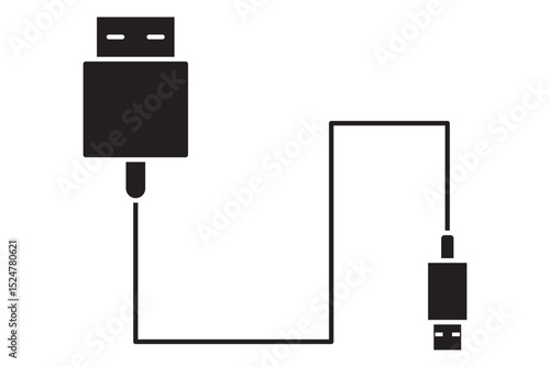 Plug In  A Set of Simple USB Icons .  Illustrator  