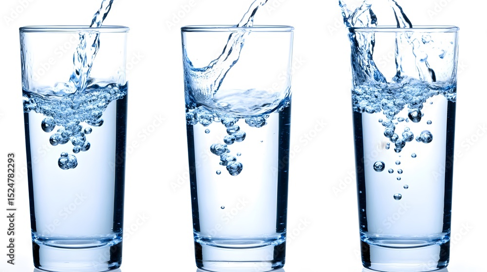 White background and water in glass White background and water in glass