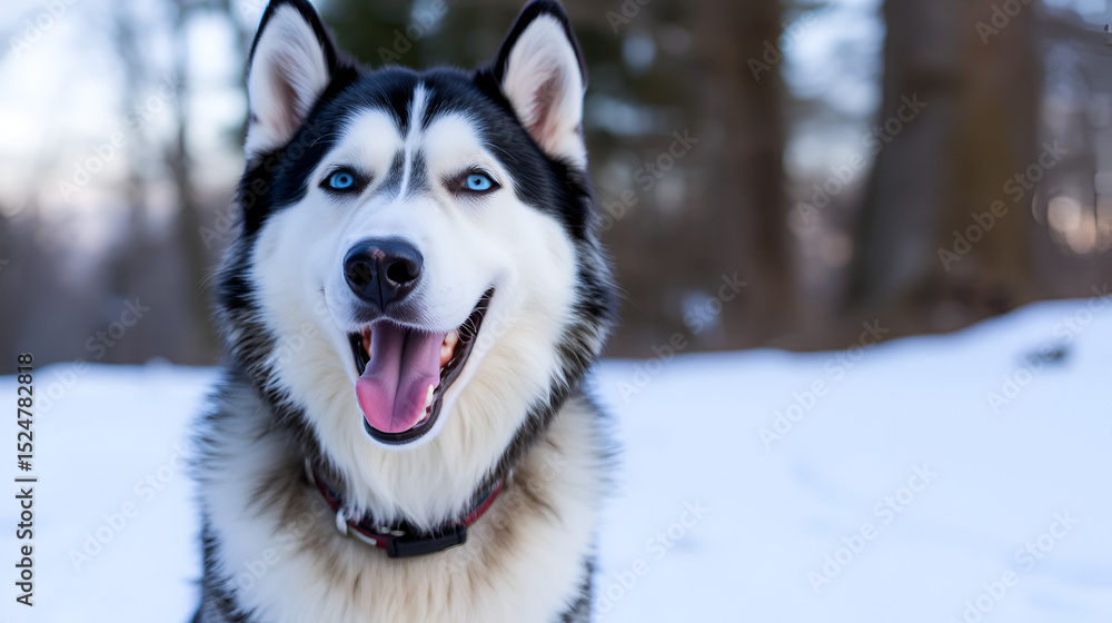 Naklejka premium siberian husky dog