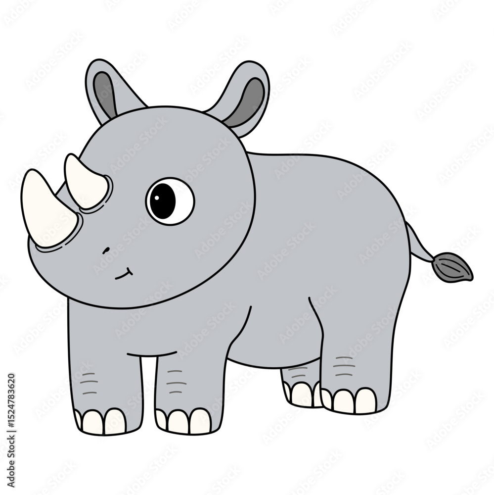 Naklejka premium rhinoceros cartoon