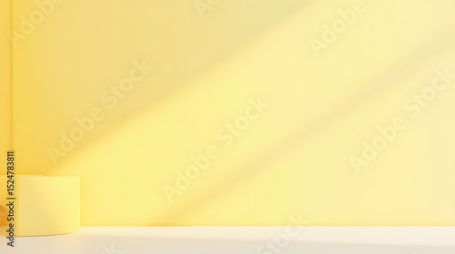 empty room with yellow wall and light