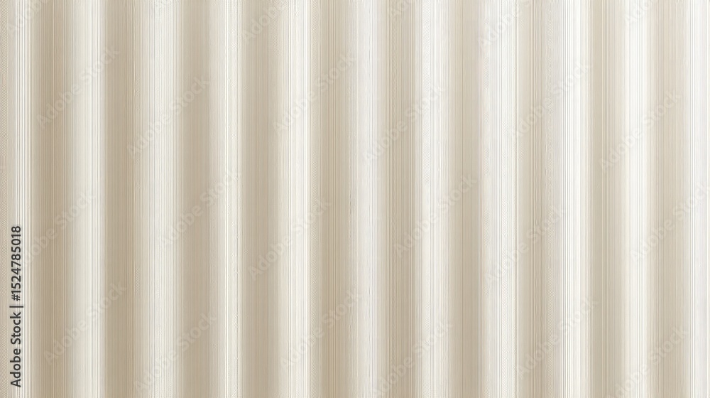 Fototapeta premium Light beige curtain fabric with vertical stripes.