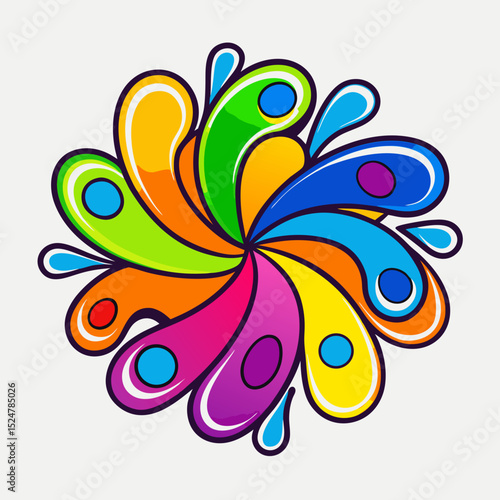 vibrant colorful splash logo with artistic abstract style vector illustration