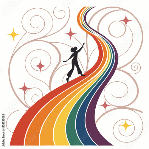 rainbow swirl abstract logo with vibrant vector colors vector illustration