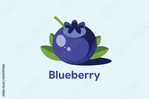 Fresh Blueberry Vector Illustration A Flat Design Icon for Food, Health, and Branding
