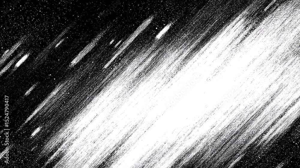 Obraz premium Abstract black and white background with diagonal brush strokes and a dynamic, textured design