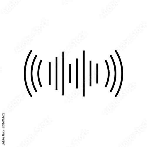 Sound wave illustration. Voice sound assistant icon isolated on white background