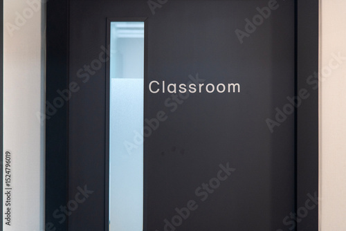 the door of classroom in the cram school