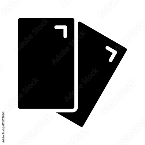 A modern, bold black glyph foul card icon. This solid vector represents penalties, rules, and disciplinary actions in football or soccer. Ideal for sports apps, game UIs, and rule guides.