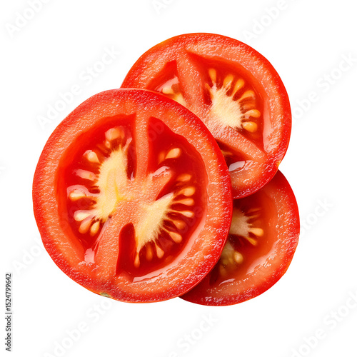Fresh Tomato slices on Transparent Background PNG