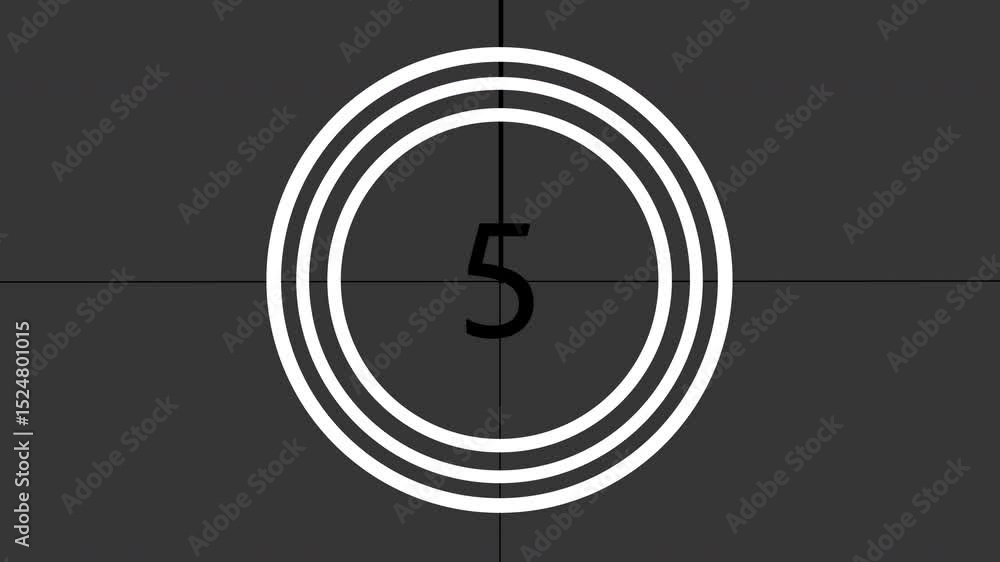 Countdown Timer: A classic film countdown, centered on a dark gray backdrop, shows the number in the middle, a striking visual, evoking anticipation and excitement. Countdown Timer: A classic film countdown, centered on a dark gray backdrop, shows the number in the middle, a striking visual, evoking anticipation and excitement.