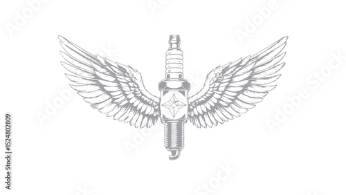 Spark Plug with Wings Emblem